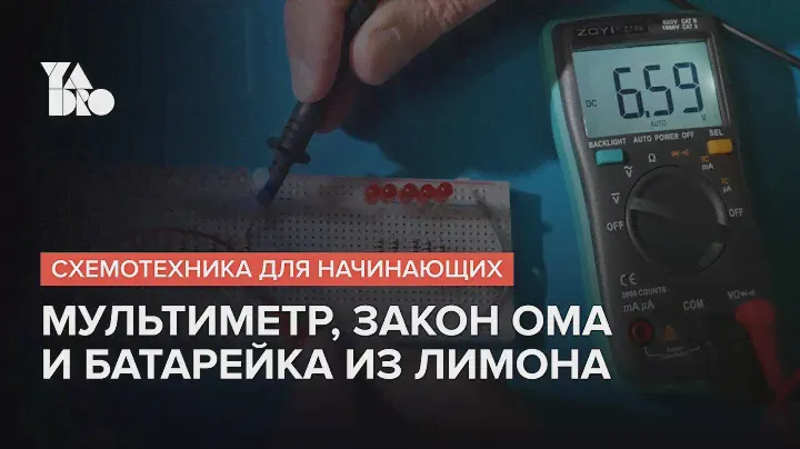 Как пользоваться мультиметром и собрать батарейку из лимона | Схемотехника для начинающих №2