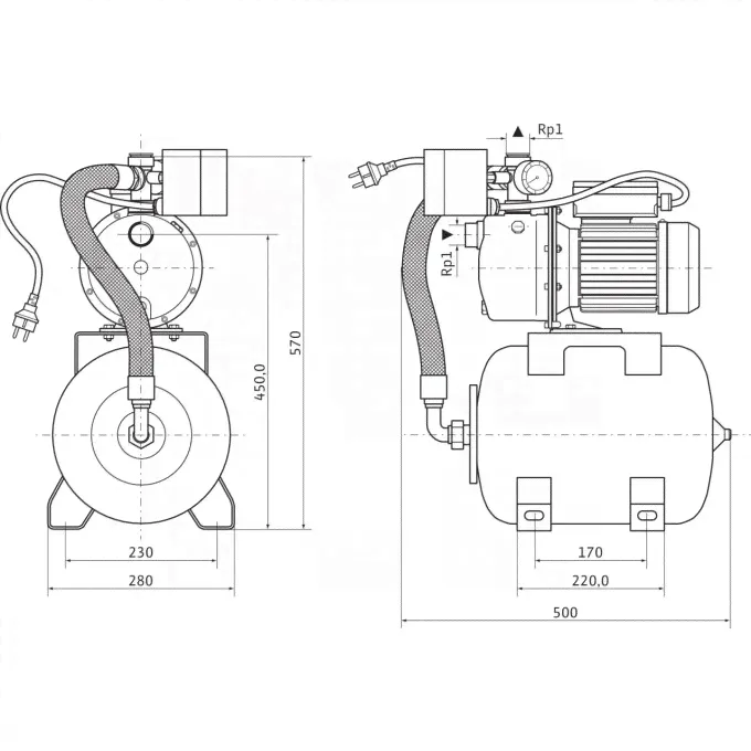 Самовсасывающая установка Wilo HWJ 203 EM 2549380-0